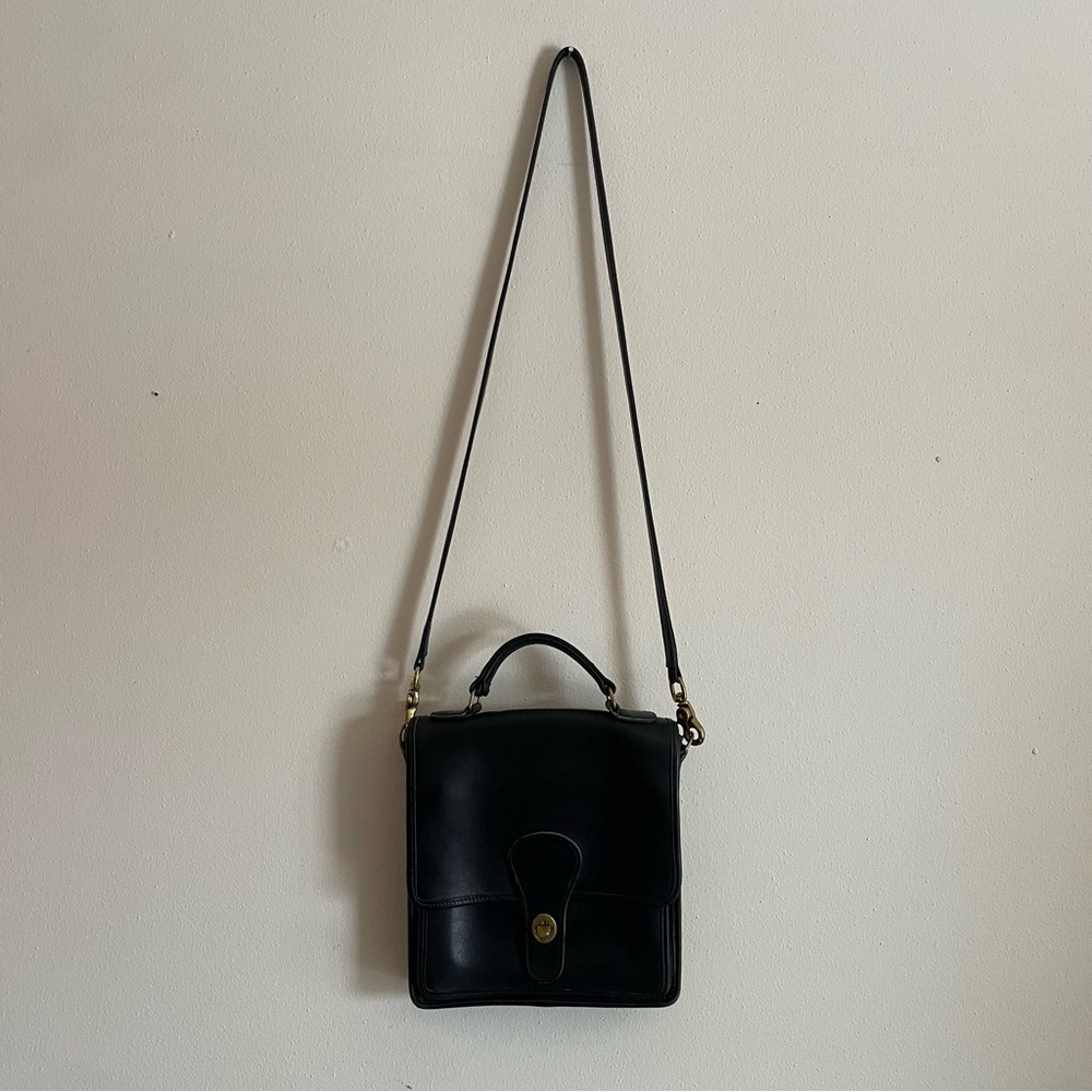 Coach Vintage 1983‎ The Station CrossBody Top Handle Leather Bag in Black - Picture 2 of 11